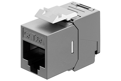 Keystone Module RJ45 CAT 6A, UTP, Slim & Short, Earthing Terminal