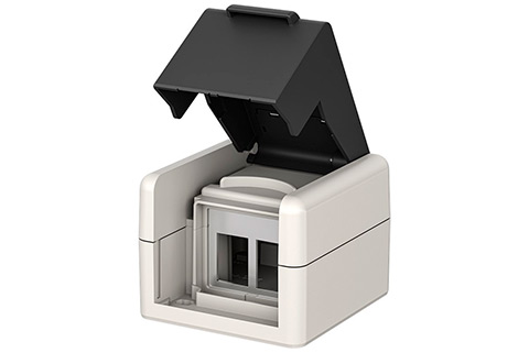 Outdoor Surface-Mounted Box IP44, 2x Keystone Ports