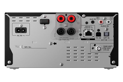 Panasonic SA-PMX802M CD Stereo System (CD, BT, Internet Radio) - Black - Back