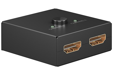 2-1 Port manuel HDMI 2.0 switch - Black