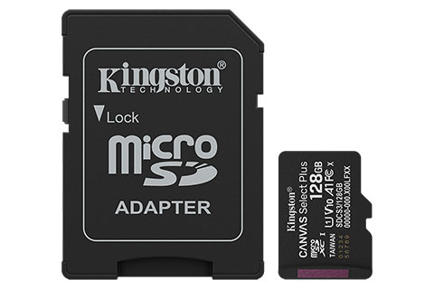 Kingston Canvas Plus Gen3 microSD card + SD adapter - 128 GB