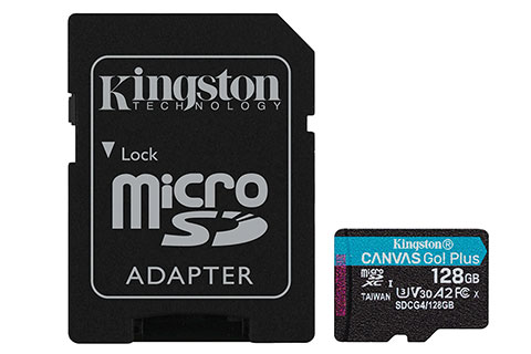 Kingston Canvas Go! Plus Gen4 microSD card + SD adapter - 128 GB | 200MB/s