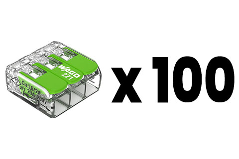 Wago Splicing Connector Series 221 (3x0,2 - 4 mm²) - x 100