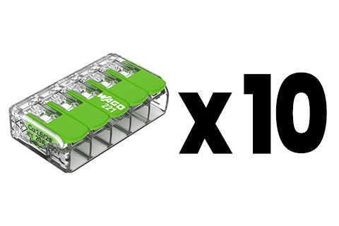 Wago Splicing Connector Series 221 (5x0,2 - 4 mm²) x 10