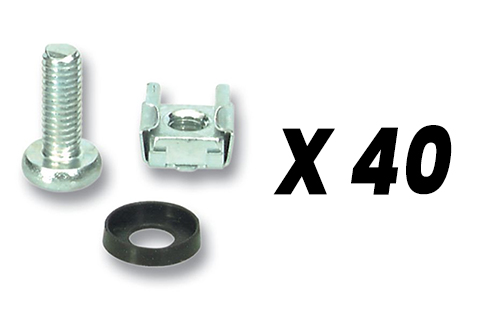 Set of cage nuts and screws (M6) x 40