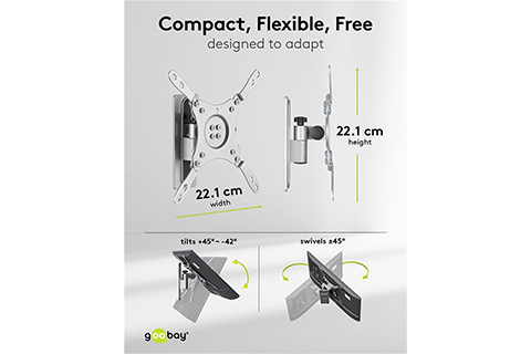 TV wall mount for caravans Tilt (13–43) - Lifestyle