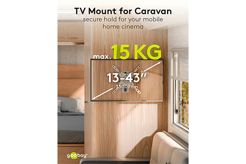 TV wall mount for caravans Tilt (13–43) - Lifestyle