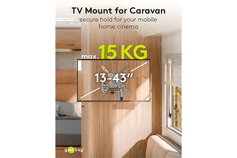 TV wall mount for caravans Tilt L (13–43) - Lifestyle