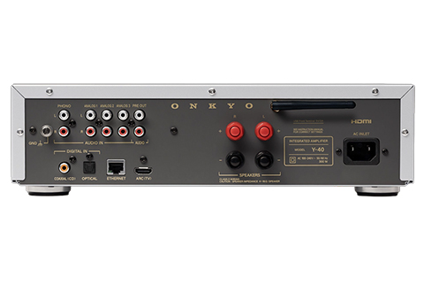 Onkyo Muse Y-40 Network Receiver (2x 75W, 8 Ohm) - Silver - Back