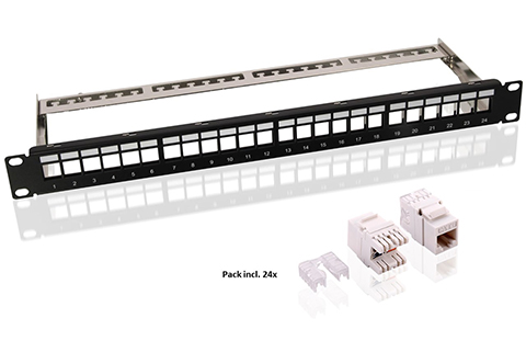 CAT 6A UTP patch panel, 24 port (19