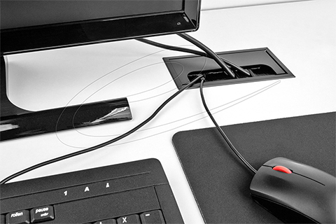 DeLOCK Cable grommet (160 x 80 x 28 mm) - Black - Lifestyle