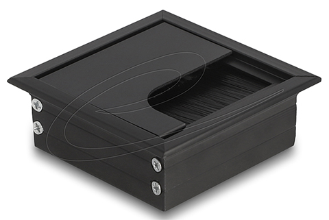 Cable grommet | Black (80 x 80 x 28 mm)