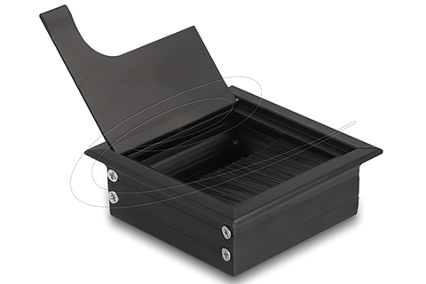 DeLOCK Cable grommet | Black (80 x 80 x 28 mm)