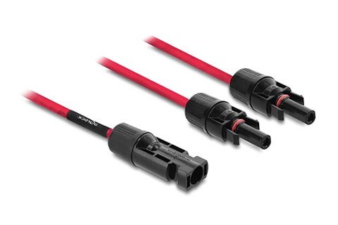DL4 Solar splitter cable 1x male - 2x female | Red | 30 cm (6 mm²)
