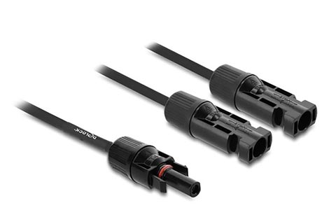 DL4 Solar splitter cable 2x male - 1x female | Black | 30 cm (4 mm²)