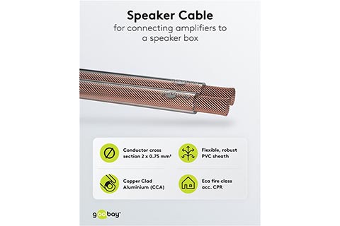 Speaker cable (2x 0.75mm², CCA)