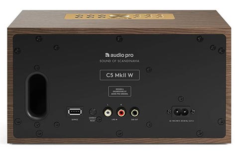 Audio Pro C5 MK II W Multiroom Speaker - Walnut - Back