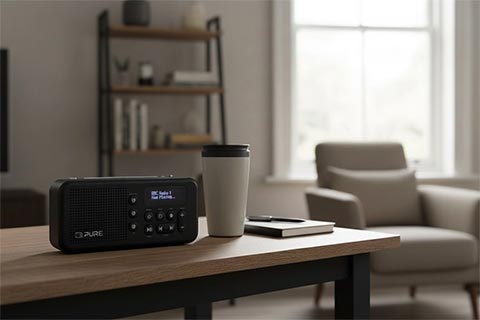 Pure Elan Move Pocket Size FM/DAB+ Radio with Bluetooth - Black - Lifestyle