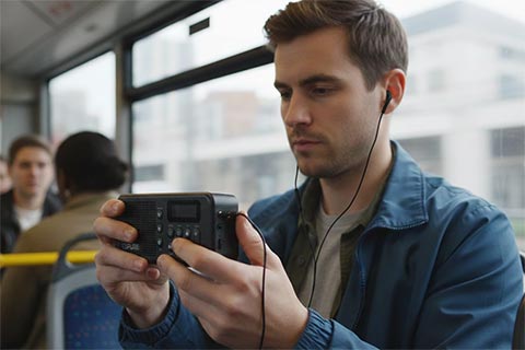 Pure Elan Move Pocket Size FM/DAB+ Radio with Bluetooth - Black - Lifestyle