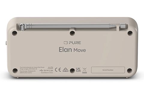 Pure Elan Move Pocket Size FM/DAB+ Radio with Bluetooth - Sand - Back