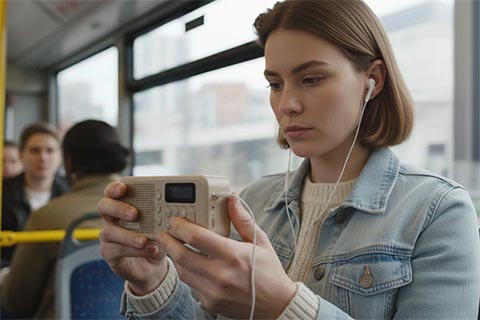 Pure Elan Move Pocket Size FM/DAB+ Radio with Bluetooth - Sand - Lifestyle