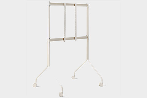 Pedestal Moon Rollin´ Tall TV stand with wheels - Pearl
