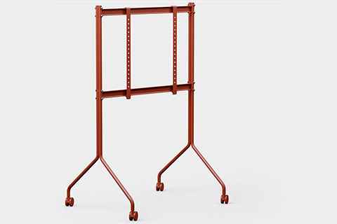 Pedestal Moon Rollin´ Tall TV stand with wheels - Burning Red