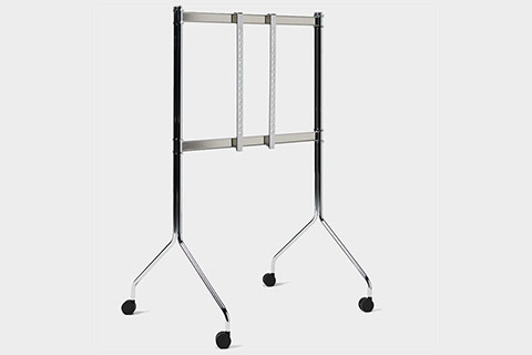 Pedestal Moon Rollin´ Tall TV stand with wheels - Chrome