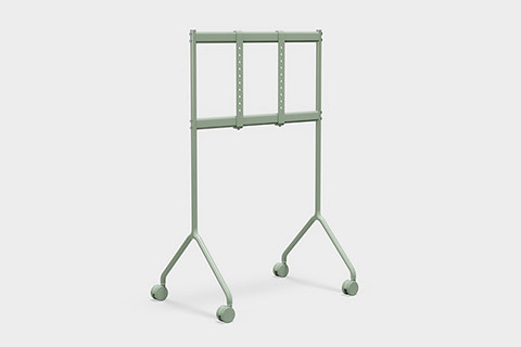 Pedestal Moon Light TV stand with wheels - Mossy Green