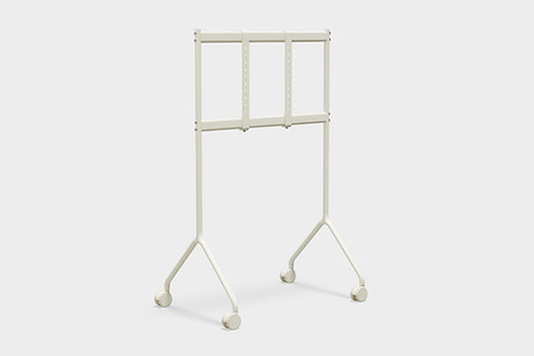 Pedestal Moon Light TV stand with wheels - Pearl
