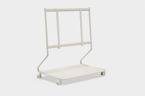 Pedestal Disco TV Stand With Wheels - Oat
