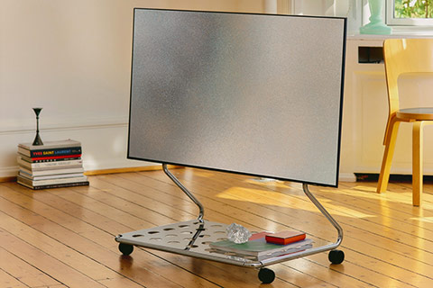 Disco TV Stand With Wheels - Lifestyle