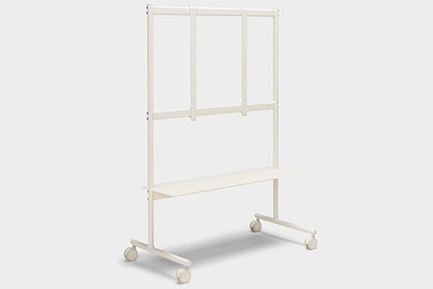 Pedestal Rover TV Stand With Wheels - Pearl