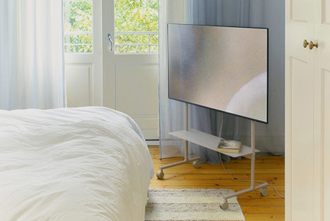 Rover TV Stand With Wheels - Lifestyle