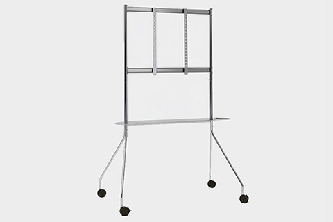 Pedestal Moon Pro TV Stand With Wheels - Chrome