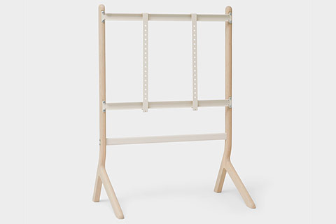 Pedestal Hopper TV Stand - Light Oak
