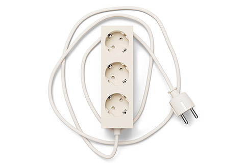 Pedestal Power Bar Magnetic 3-Outlet Power Strip Without Earth - Pearl