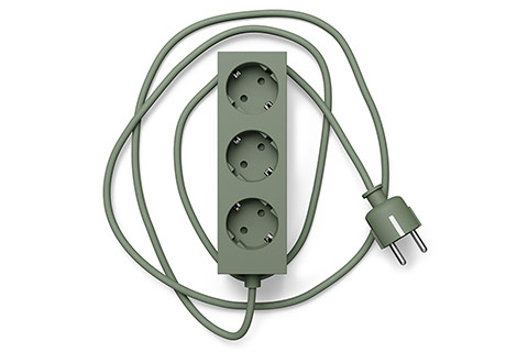 Pedestal Power Bar Magnetic 3-Outlet Power Strip Without Earth - Mossy Green