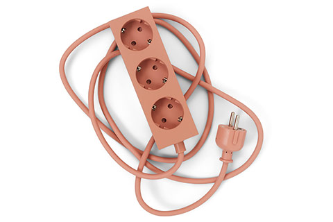 Pedestal Power Bar Magnetic 3-Outlet Power Strip Without Earth - Dusty Rose