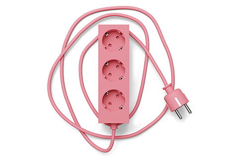 Pedestal Power Bar Magnetic 3-Outlet Power Strip Without Earth - Bubble Gum