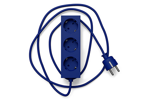 Pedestal Power Bar Magnetic 3-Outlet Power Strip Without Earth - Ultra Marine