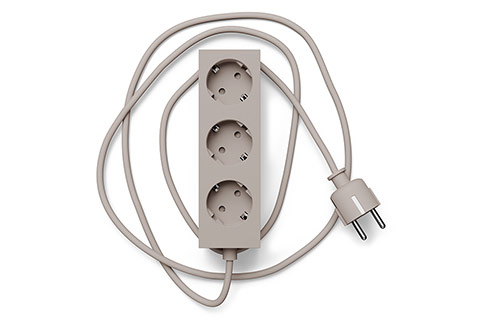 Pedestal Power Bar Magnetic 3-Outlet Power Strip Without Earth - Oat