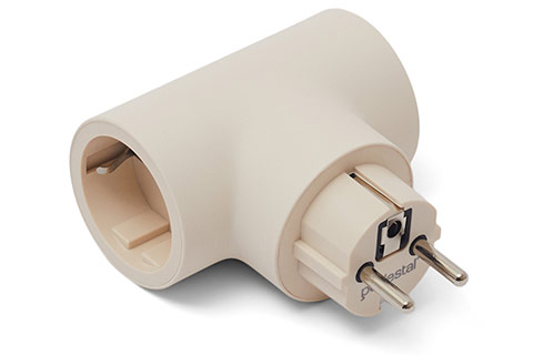 Power Split Double Plug Without Ground (Shchuko) - Pearl