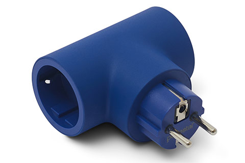 Pedestal Power Split Double Plug Without Ground (Shchuko) - Ultra Marine