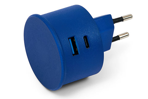 Pedestal Power Adapter USB-C & USB-A charger (18W PD) - Ultra Marine