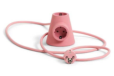 Pedestal Power Base Magnetic 2-Outlet Power Strip Without Earth | 1,8 meters (Schucko) - Bubble Gum