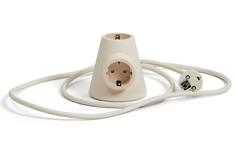 Pedestal Power Base Magnetic 2-Outlet Power Strip Without Earth | 1,8 meters (Schucko) - Pearl