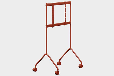 Pedestal Moon Light TV stand with wheels - Burning Red