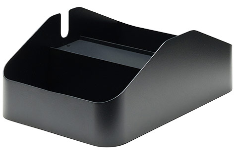 Pedestal Power Bar Tray Double. - Charcoal
