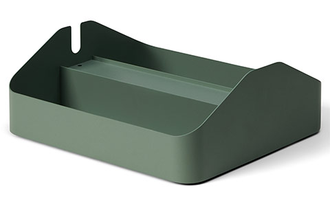 Pedestal Power Beam Tray Double - Mossy Green